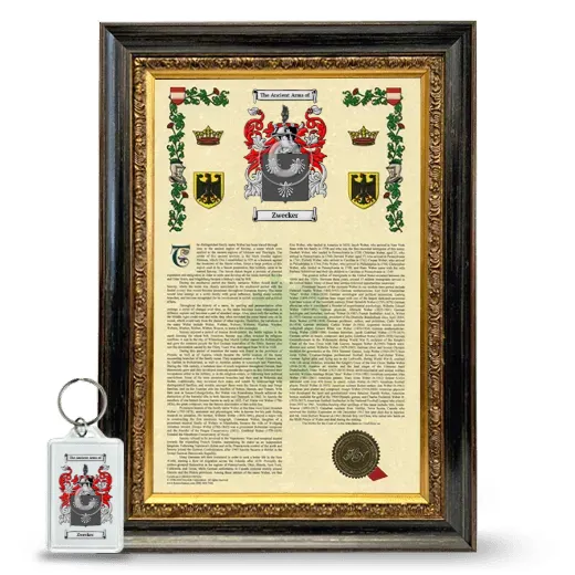 Zwecker Framed Armorial History and Keychain - Heirloom