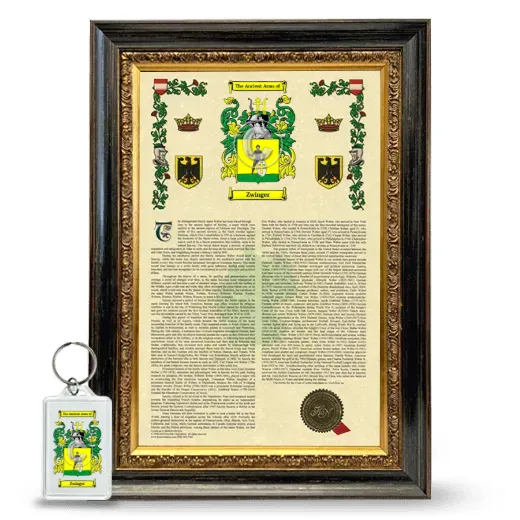 Zwinger Framed Armorial History and Keychain - Heirloom