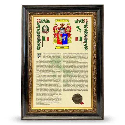 Ádám Armorial History Framed - Heirloom