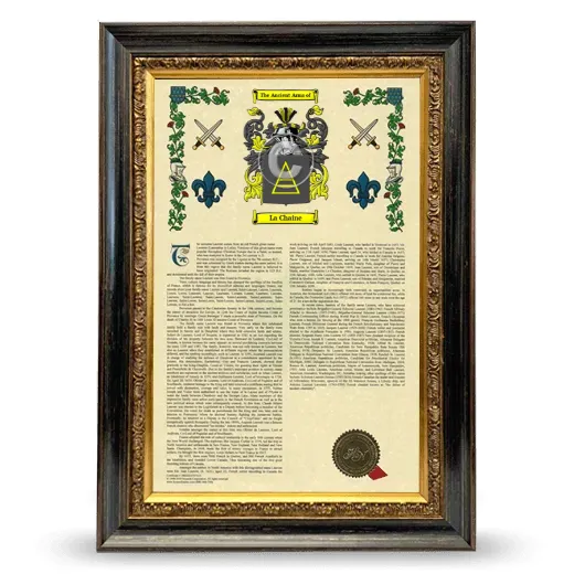 La Chaine Armorial History Framed - Heirloom