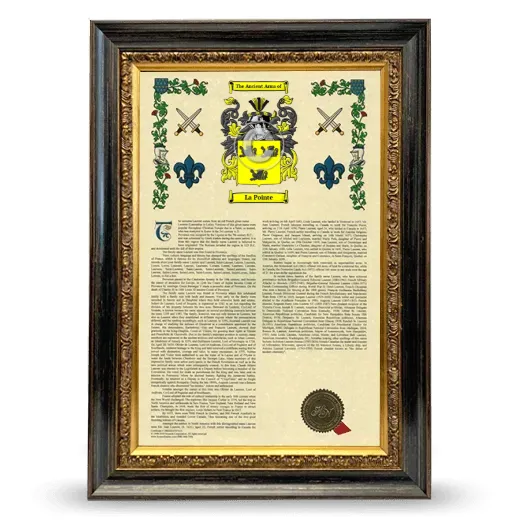 La Pointe Armorial History Framed - Heirloom