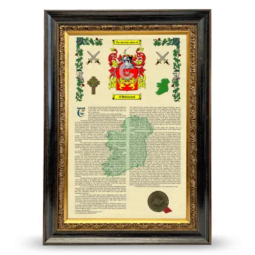O'Brinnend Armorial History Framed - Heirloom