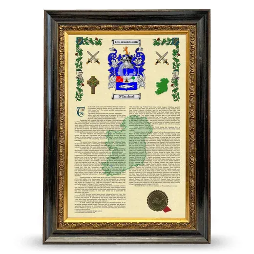 O'Carrland Armorial History Framed - Heirloom