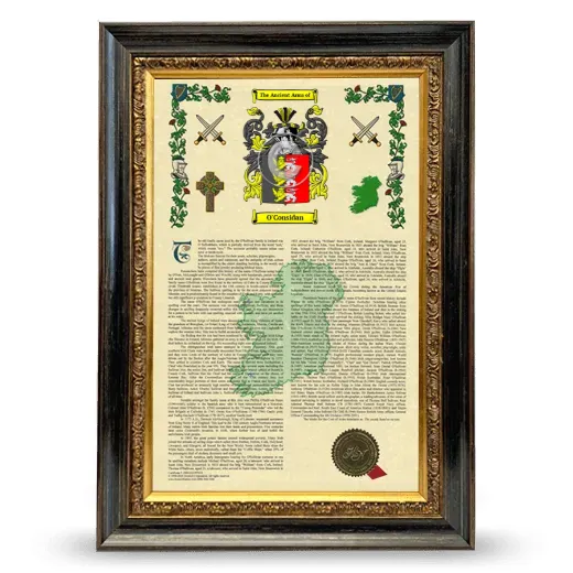 O'Considan Armorial History Framed - Heirloom