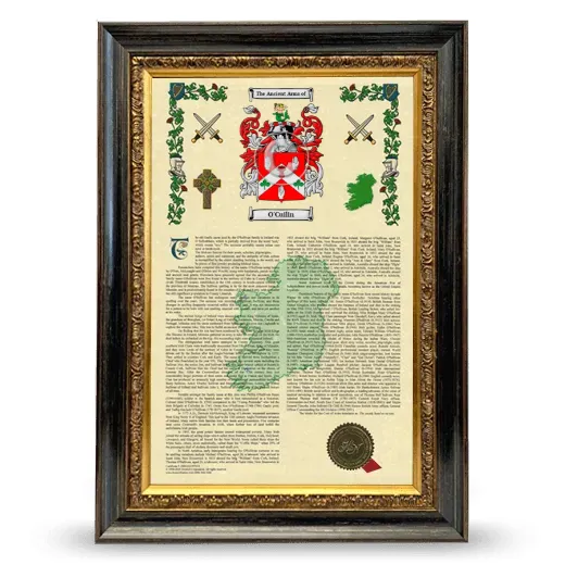 O'Cuilin Armorial History Framed - Heirloom