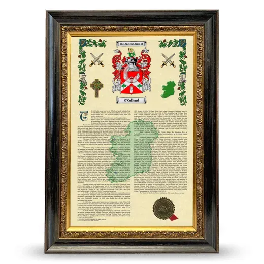 O'Cullend Armorial History Framed - Heirloom
