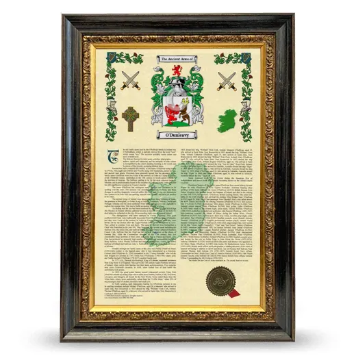 O'Dunleavy Armorial History Framed - Heirloom