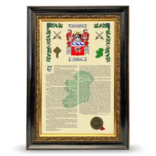 O'Halleron Armorial History Framed - Heirloom