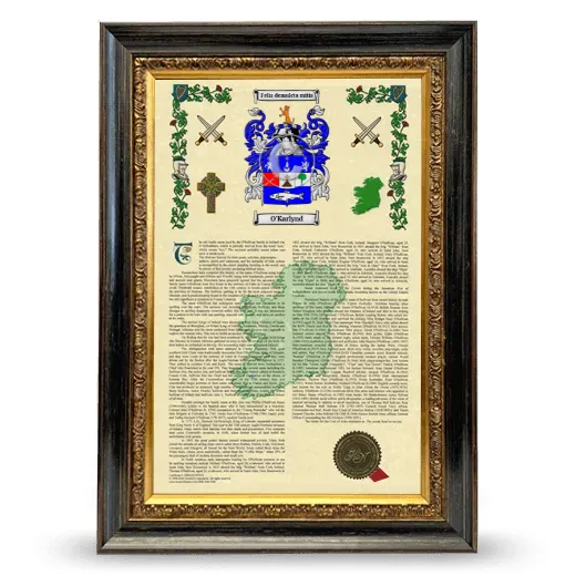 O'Karlynd Armorial History Framed - Heirloom