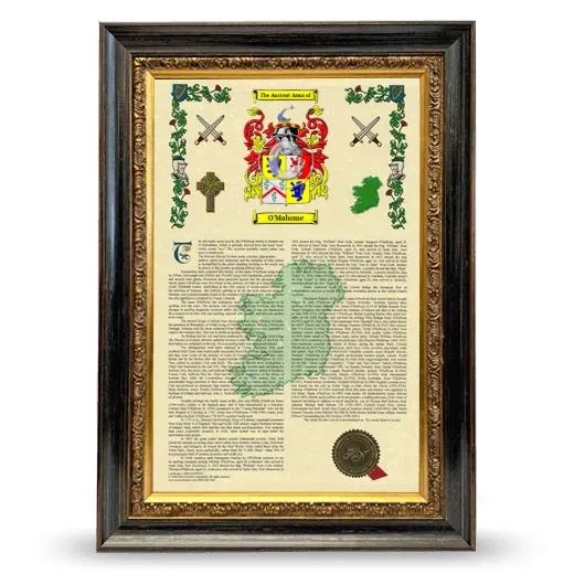 O'Mahome Armorial History Framed - Heirloom