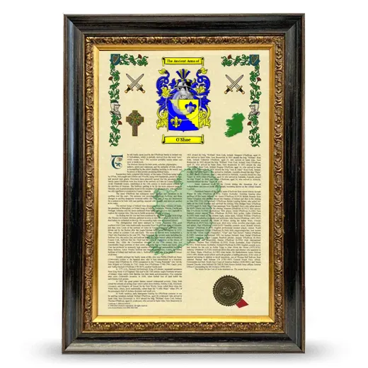 O'Shae Armorial History Framed - Heirloom