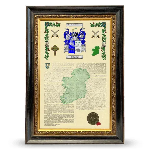 O'Sheehy Armorial History Framed - Heirloom