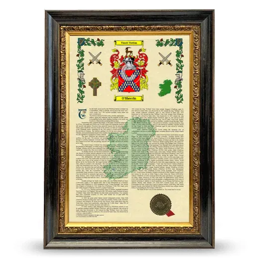 O'Sheerin Armorial History Framed - Heirloom