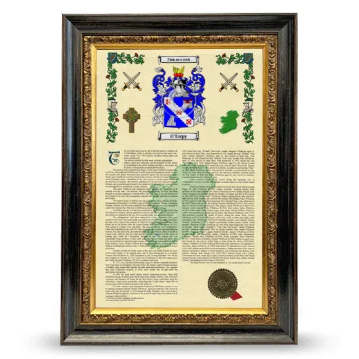 O'Tarpy Armorial History Framed - Heirloom