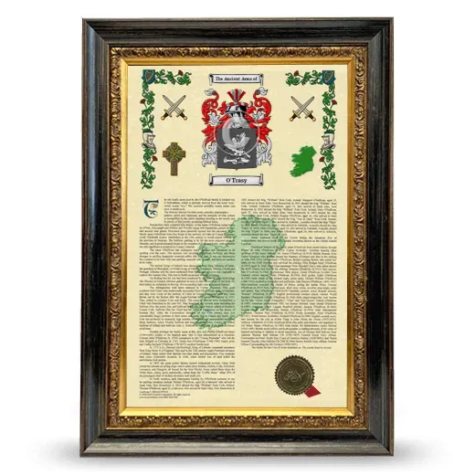 O'Trasy Armorial History Framed - Heirloom