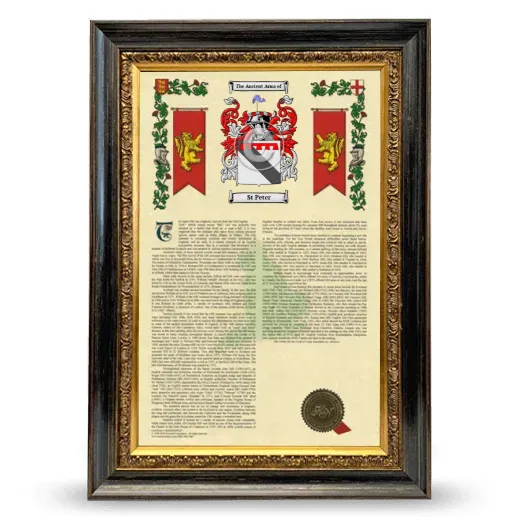 St Peter Armorial History Framed - Heirloom