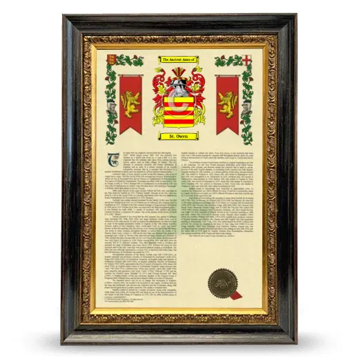 St. Owen Armorial History Framed - Heirloom