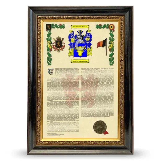 Van Nieuwenhuyse Armorial History Framed - Heirloom