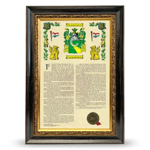 Van Quackenbush Armorial History Framed - Heirloom