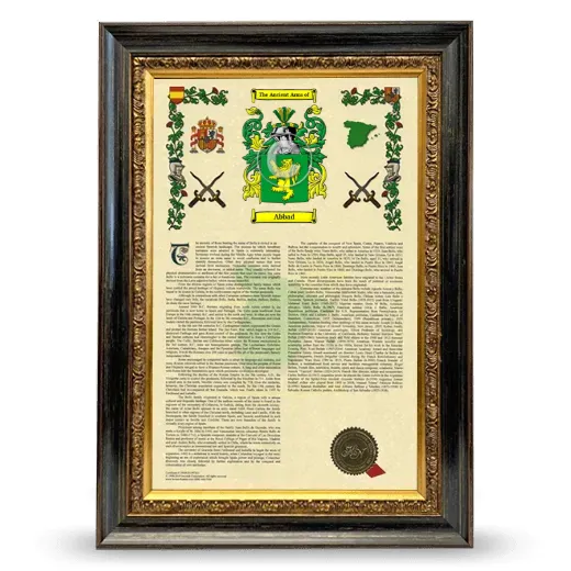 Abbad Armorial History Framed - Heirloom