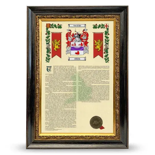 Abbels Armorial History Framed - Heirloom