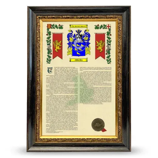 Abberley Armorial History Framed - Heirloom