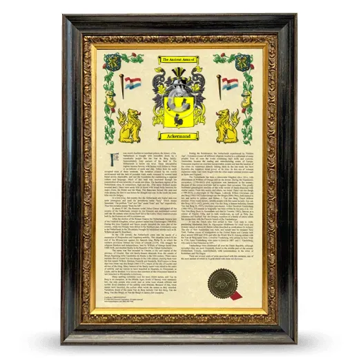 Ackermand Armorial History Framed - Heirloom
