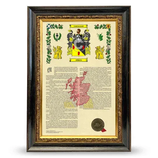 Adares Armorial History Framed - Heirloom