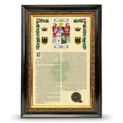 Aeder Armorial History Framed - Heirloom