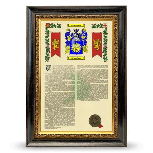 Aelderham Armorial History Framed - Heirloom