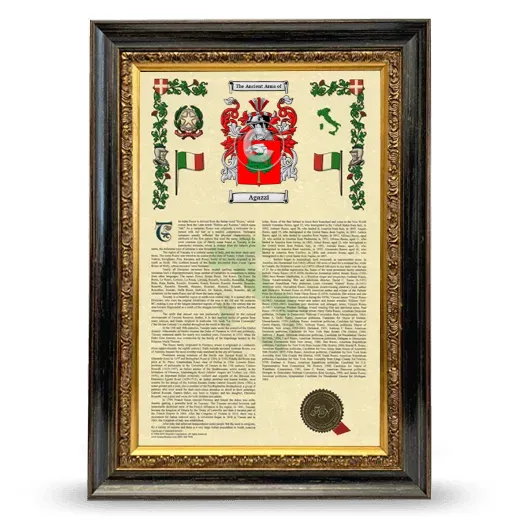 Agazzi Armorial History Framed - Heirloom