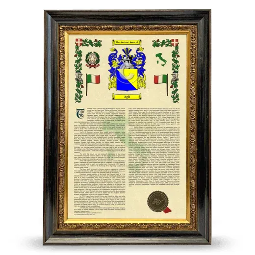 Agli Armorial History Framed - Heirloom