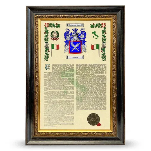 Agnus Armorial History Framed - Heirloom
