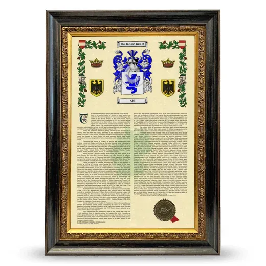 Ahl Armorial History Framed - Heirloom