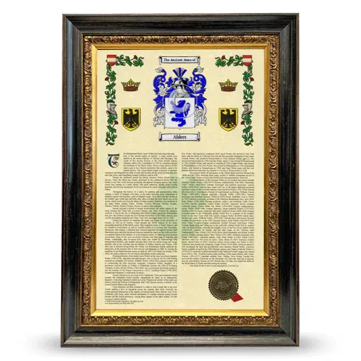 Ahlers Armorial History Framed - Heirloom