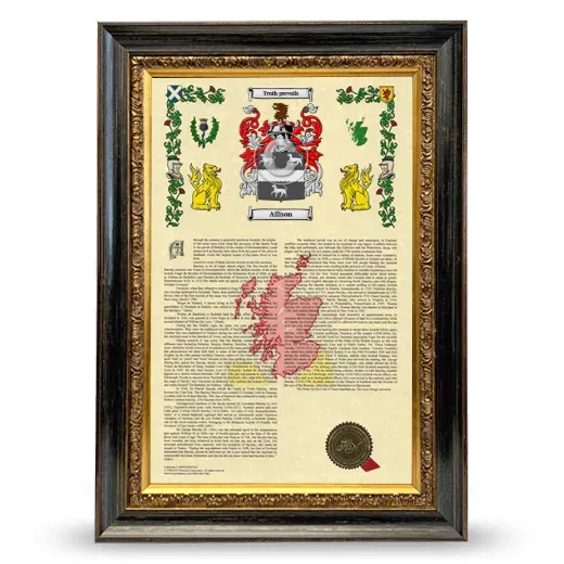 Ailison Armorial History Framed - Heirloom