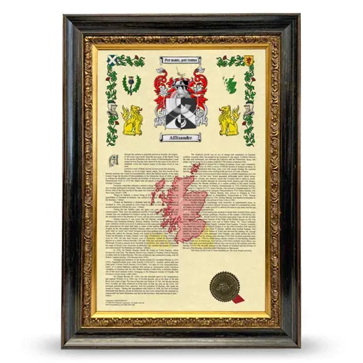Aillisandre Armorial History Framed - Heirloom