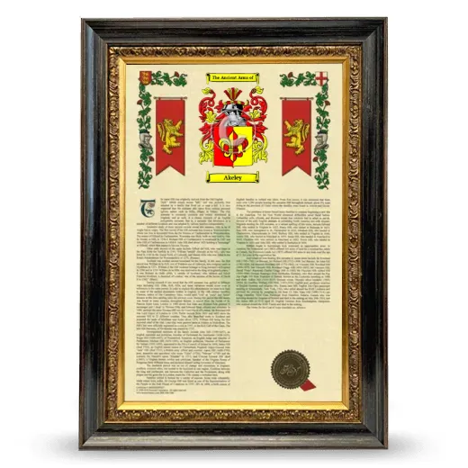Akeley Armorial History Framed - Heirloom