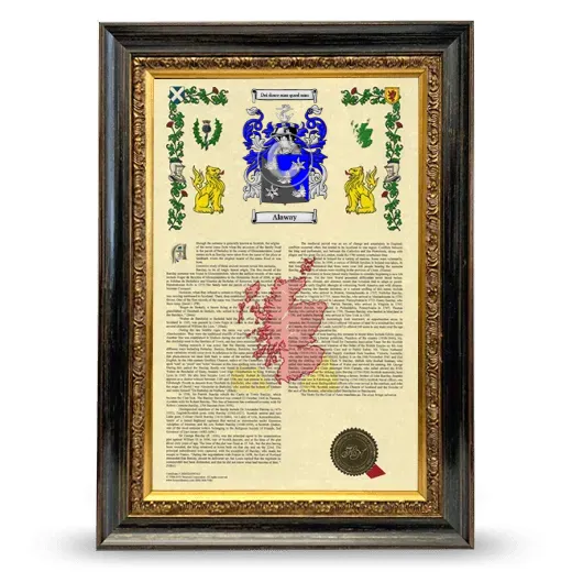 Alaway Armorial History Framed - Heirloom
