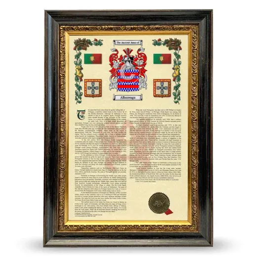Albarenga Armorial History Framed - Heirloom