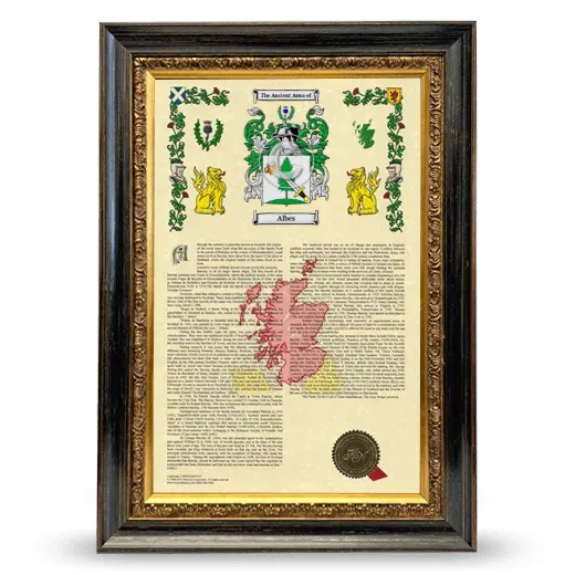 Albes Armorial History Framed - Heirloom