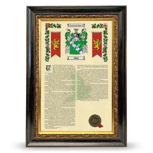 Albyn Armorial History Framed - Heirloom
