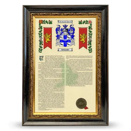 Alefounder Armorial History Framed - Heirloom