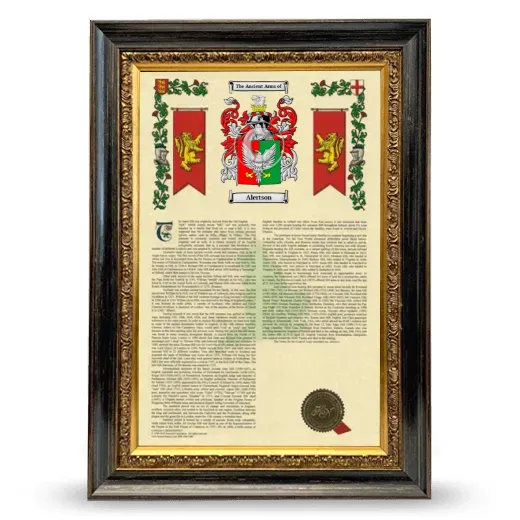 Alertson Armorial History Framed - Heirloom