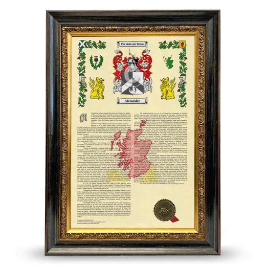 Alesander Armorial History Framed - Heirloom