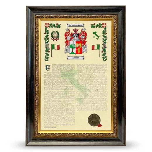 Alesani Armorial History Framed - Heirloom