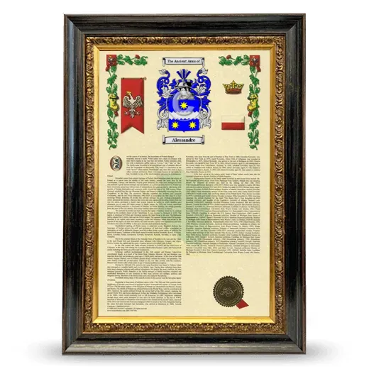 Alessandre Armorial History Framed - Heirloom
