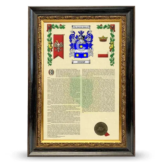 Alexend Armorial History Framed - Heirloom