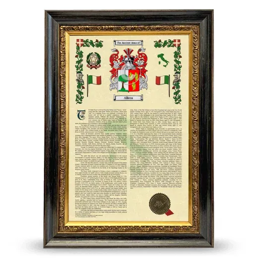 Alicea Armorial History Framed - Heirloom
