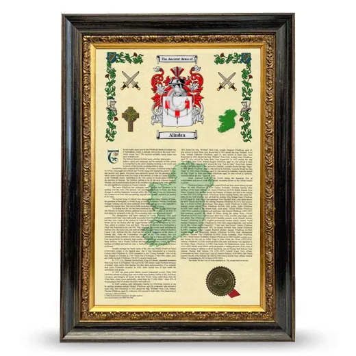 Alindan Armorial History Framed - Heirloom